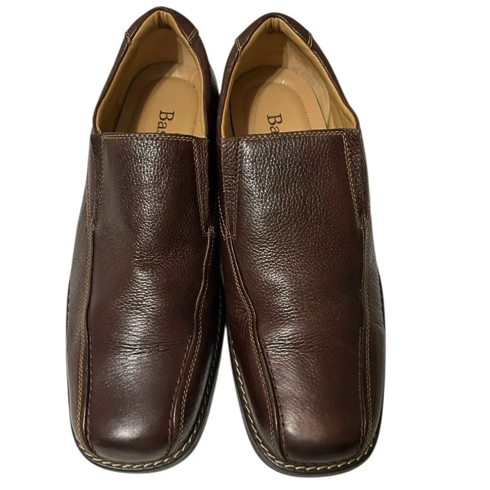 BASS JK Brown Leather Loafers Cushion Casual Shoes Mens 1338-200  US 11.5 M